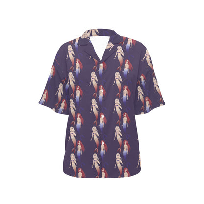 Mermaid Pattern Print Design 02 Women's Hawaiian Shirt