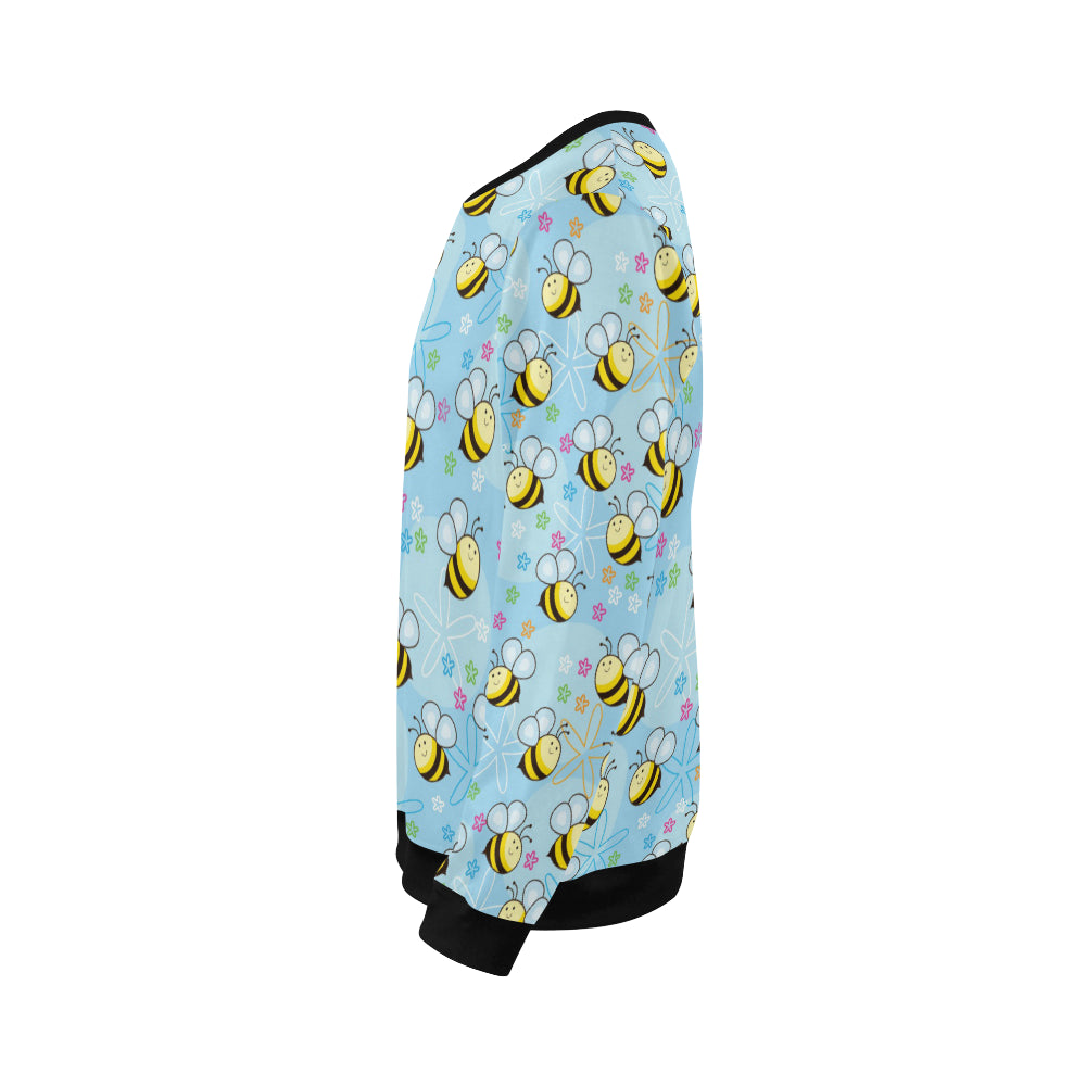 Bee Pattern Print Design BEE03 Men Long Sleeve Sweatshirt
