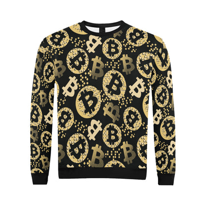 Bitcoin Pattern Print Design DO06 Men Long Sleeve Sweatshirt