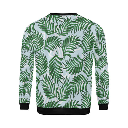 Palm Leaves Pattern Print Design PL06 Men Long Sleeve Sweatshirt
