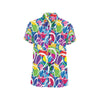 Peace Sign Colorful Pattern Print Design A02 Men's Short Sleeve Button Up Shirt