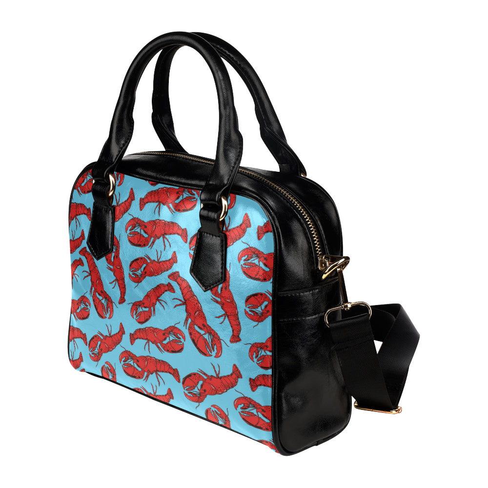 Lobster Red Pattern Print Design 03 Shoulder Handbag