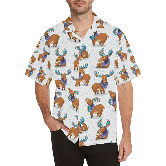 Moose Cute Pattern Print Design 01 Men's Hawaiian Shirt