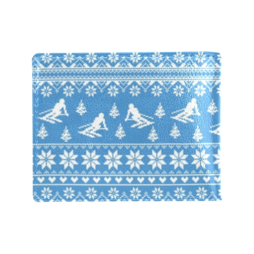Ski Knit Pattern Print Design LKS302 Men's ID Card Wallet