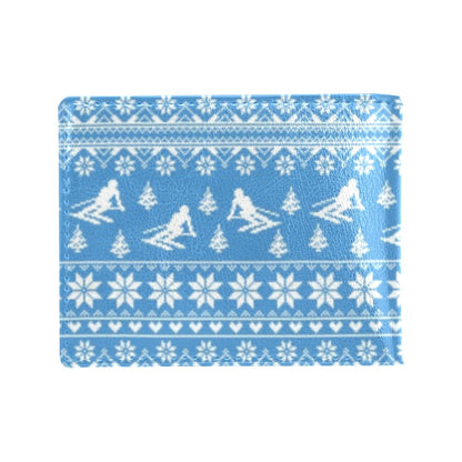 Ski Knit Pattern Print Design LKS302 Men's ID Card Wallet