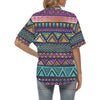 Multicolor Tribal aztec Women's Hawaiian Shirt