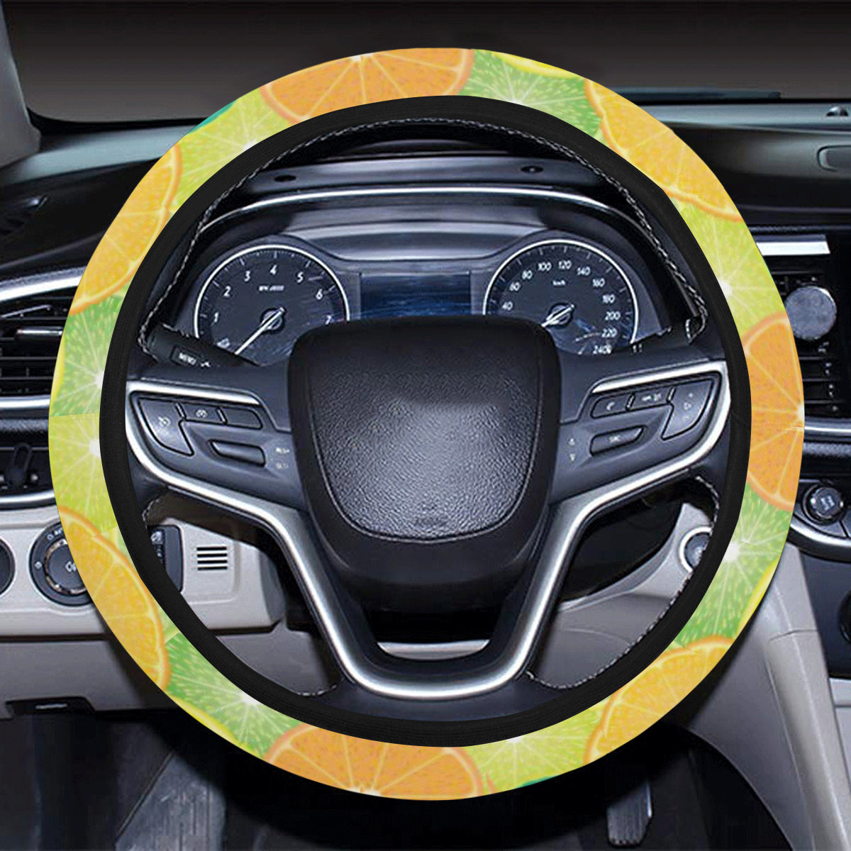 Citrus  Pattern Print Design 01 Steering Wheel Cover with Elastic Edge