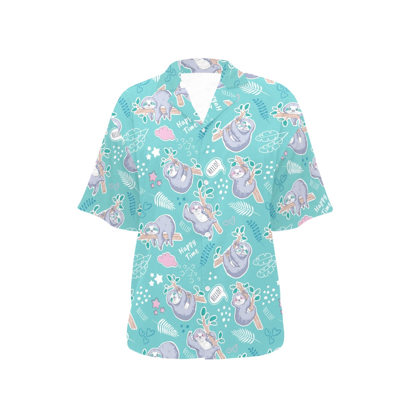 Sloth Print Design LKS309 Women's Hawaiian Shirt