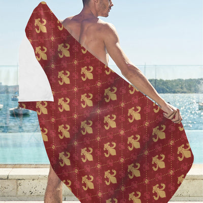 Fleur De Lis Print Design LKS401 Beach Towel 32" x 71"