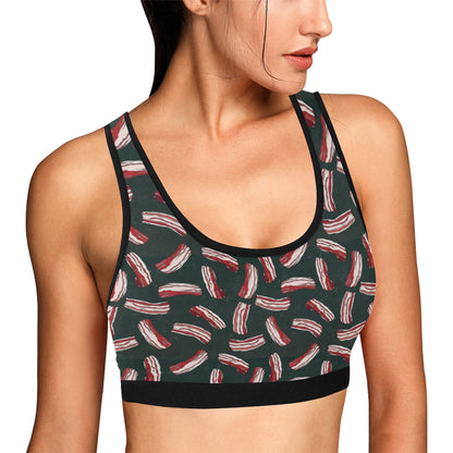 Bacon Pattern Print Design 02 Sports Bra