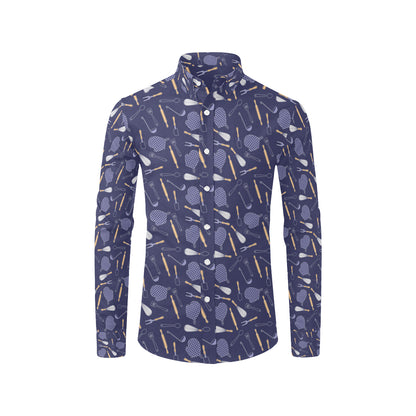 Cooking Kitchen Tools Pattern Print Design 04 Men's Long Sleeve Shirt
