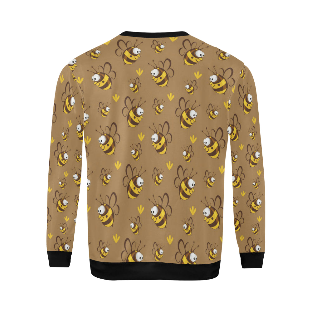 Bee Pattern Print Design BEE09 Men Long Sleeve Sweatshirt