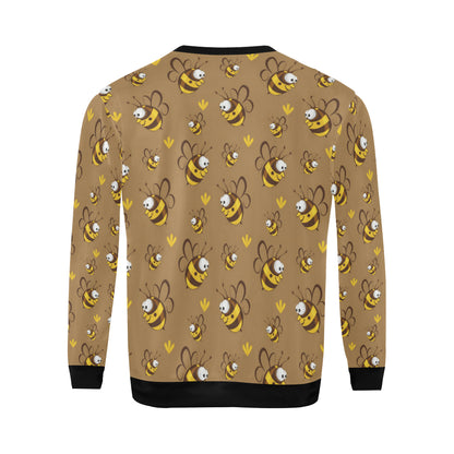 Bee Pattern Print Design BEE09 Men Long Sleeve Sweatshirt