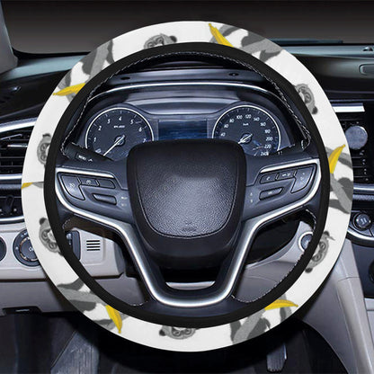 Chimpanzee Pattern Print Design 05 Steering Wheel Cover with Elastic Edge