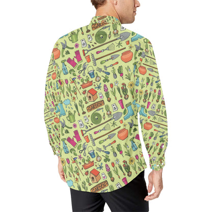 Gardening Pattern Print Design G02 Men's Long Sleeve Shirt