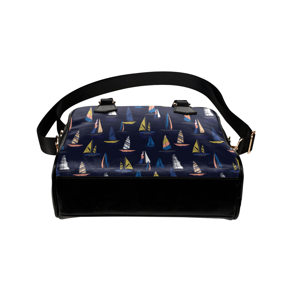 Sailing Ships Pattern Print Design A03 Shoulder Handbag