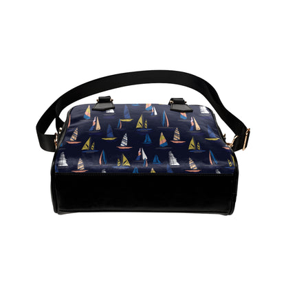 Sailing Ships Pattern Print Design A03 Shoulder Handbag