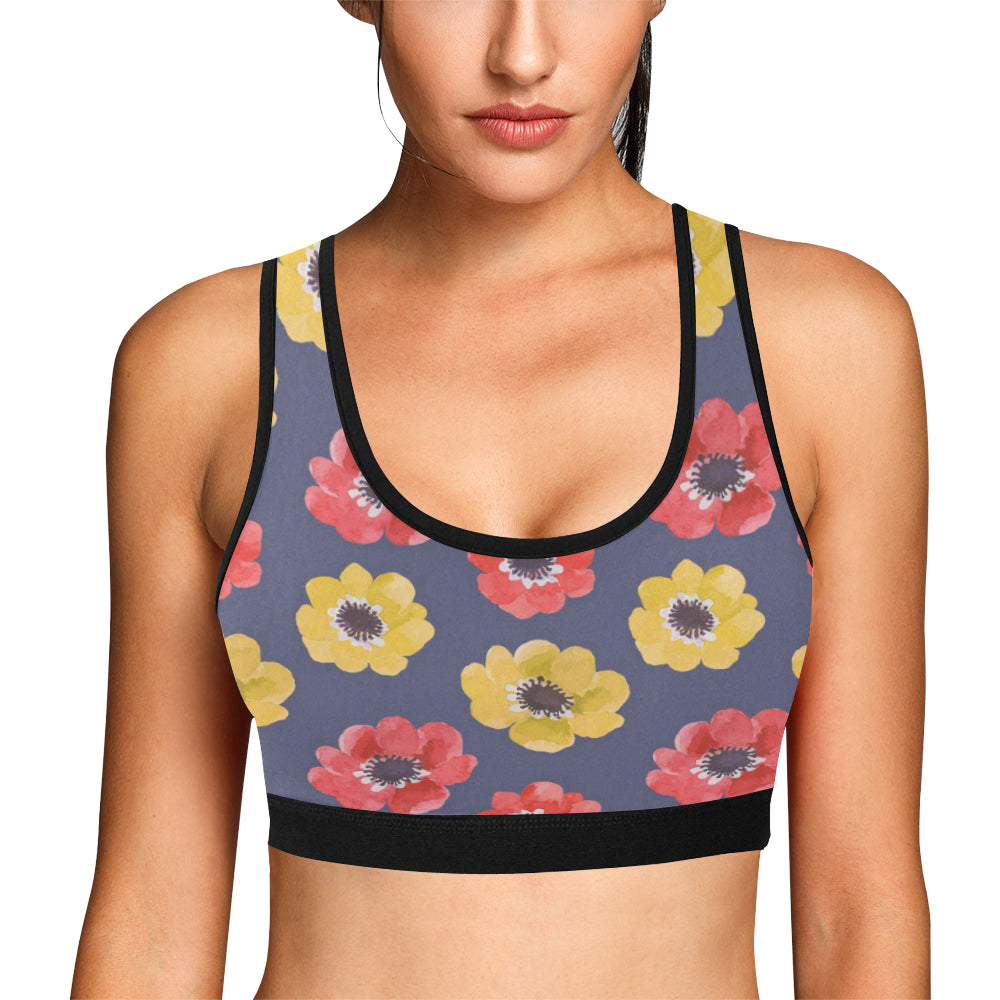 Anemone Pattern Print Design AM010 Sports Bra