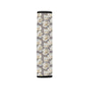 Elegant Grey Flower Print Car Seat Belt Cover