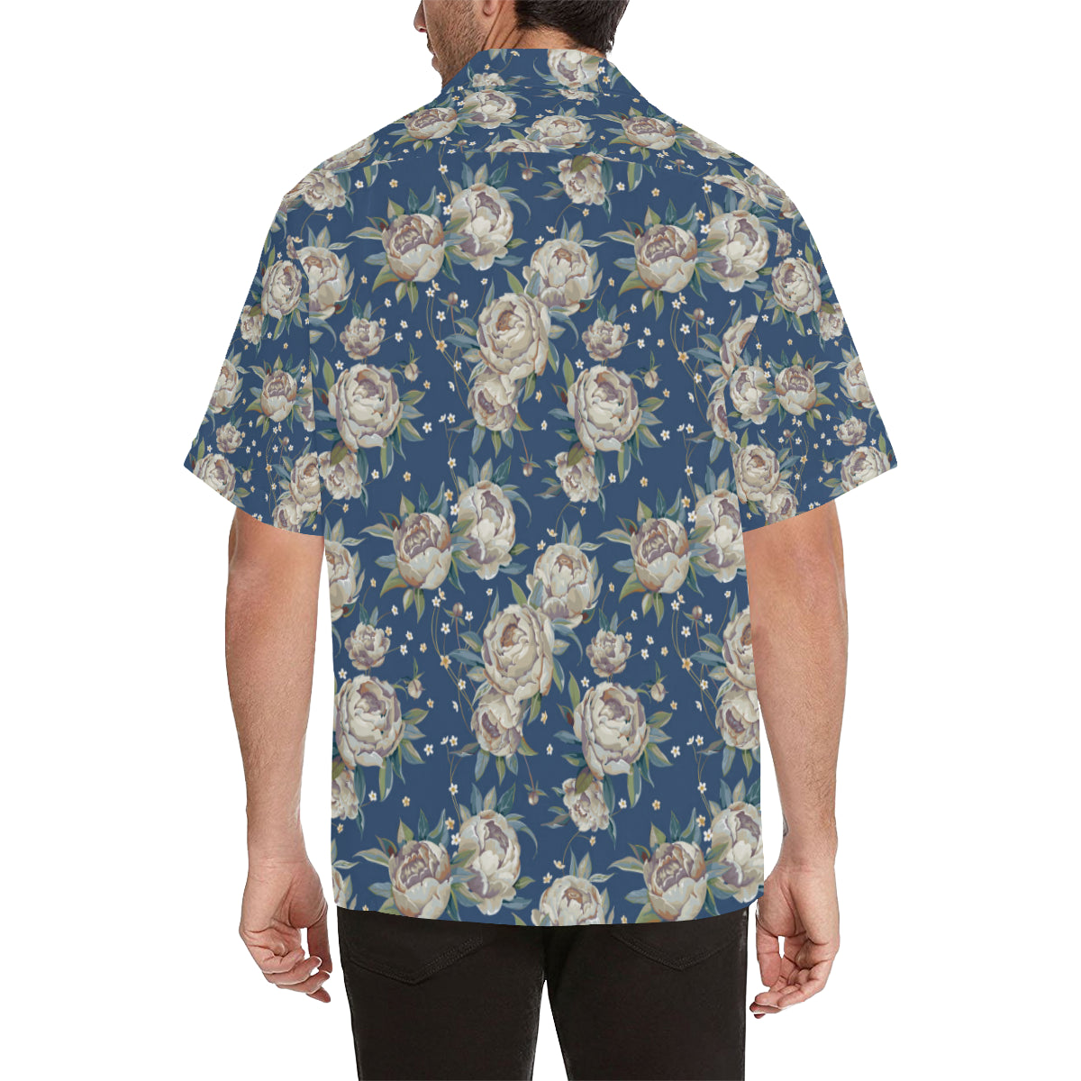 Peony Pattern Print Design A03 Men's Hawaiian Shirt