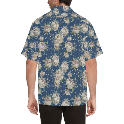 Peony Pattern Print Design A03 Men's Hawaiian Shirt