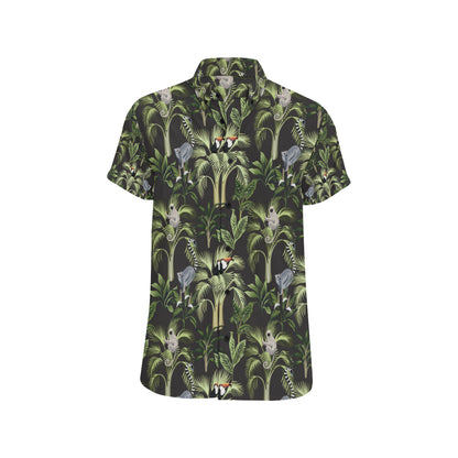 Rainforest Pattern Print Design RF05 Men's Short Sleeve Button Up Shirt