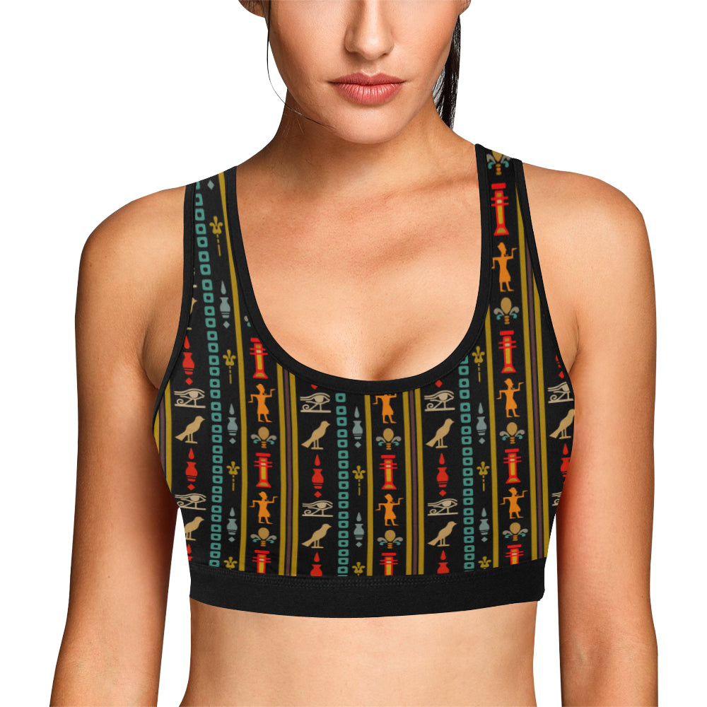 Eye of Horus Egypt Style Pattern Sports Bra