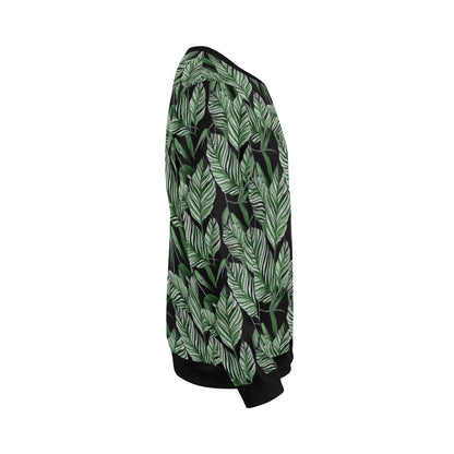 Palm Leaves Pattern Print Design PL09 Men Long Sleeve Sweatshirt