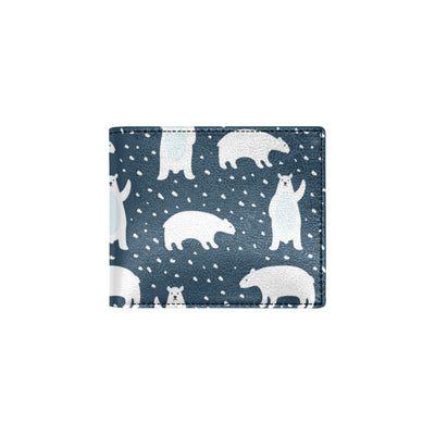 Polar Bear Pattern Print Design A02 Men's ID Card Wallet