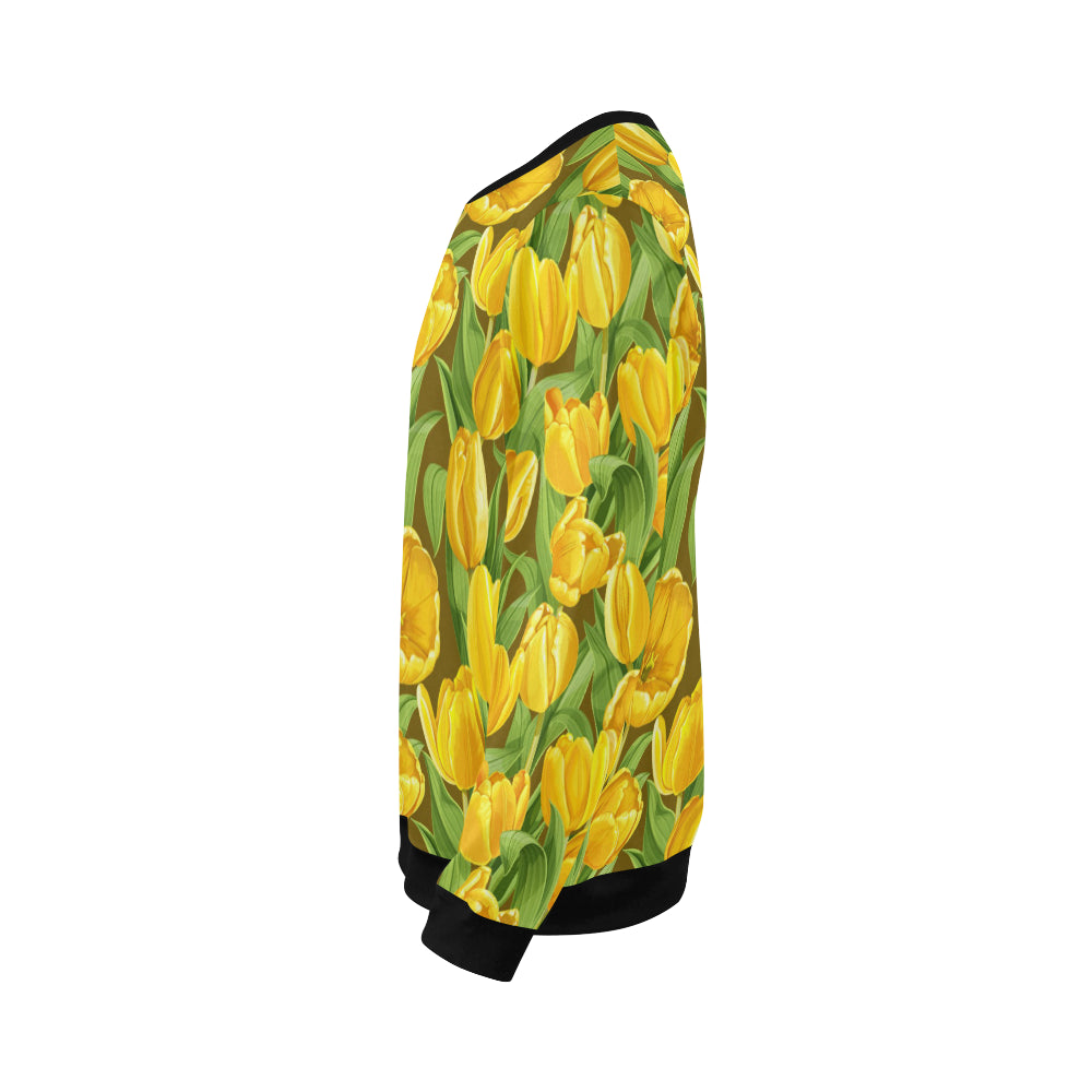Tulip Yellow Pattern Print Design TP010 Men Long Sleeve Sweatshirt
