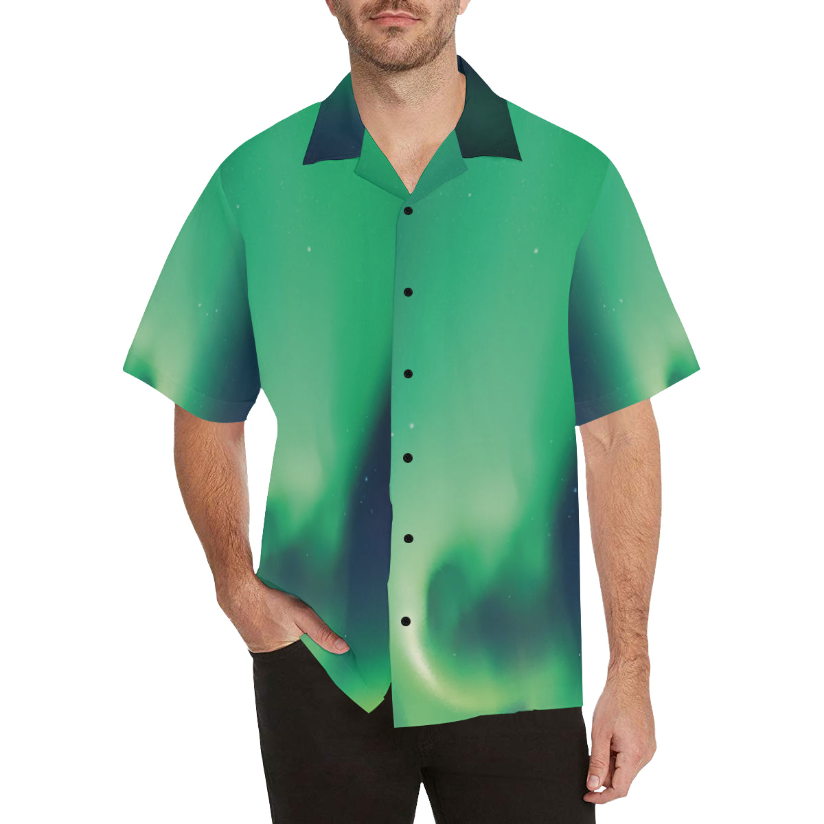 Aurora Borealis Pattern Print Design 04 Men's Hawaiian Shirt