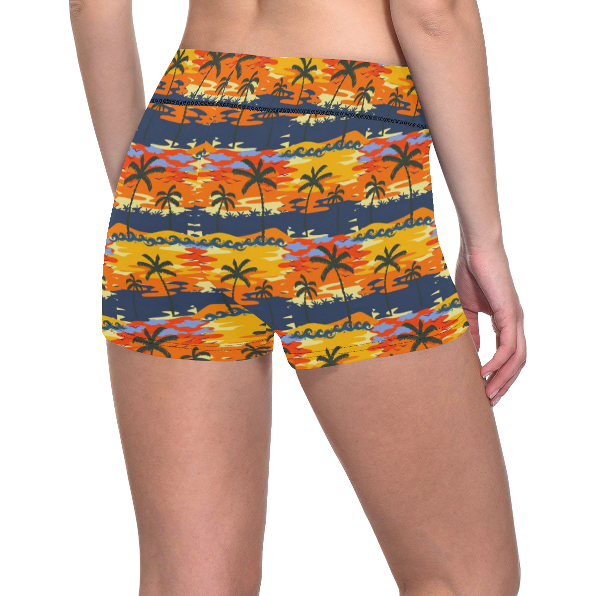Palm Tree Pattern Print Design PT010 Yoga Shorts