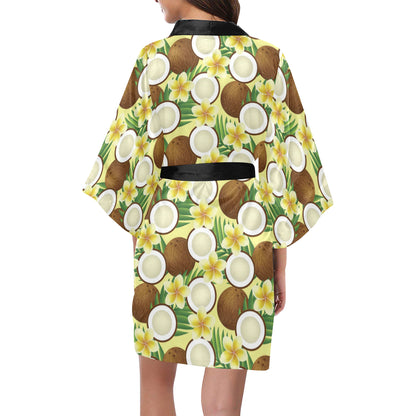 Coconut Pattern Print Design CN02 Women's Short Kimono