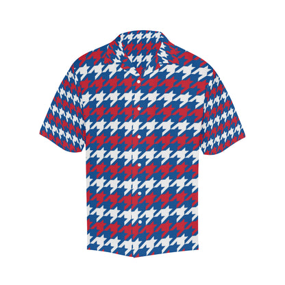 Patriotic Houndstooth Pattern Print Design A02 Men's Hawaiian Shirt