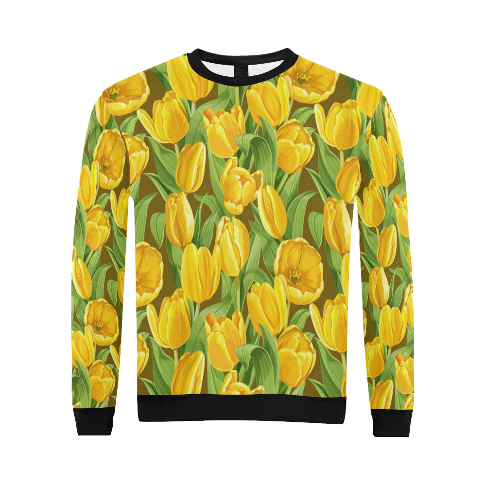 Tulip Yellow Pattern Print Design TP010 Men Long Sleeve Sweatshirt