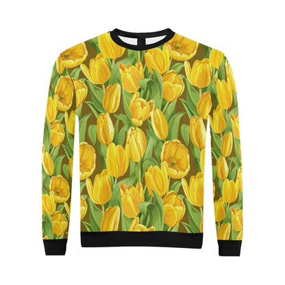 Tulip Yellow Pattern Print Design TP010 Men Long Sleeve Sweatshirt