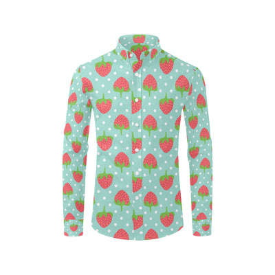 Strawberry Pattern Print Design SB06 Men's Long Sleeve Shirt