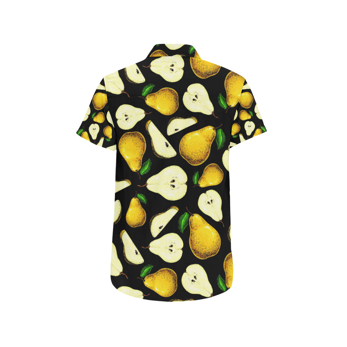 Pear Pattern Print Design PE01 Men's Short Sleeve Button Up Shirt