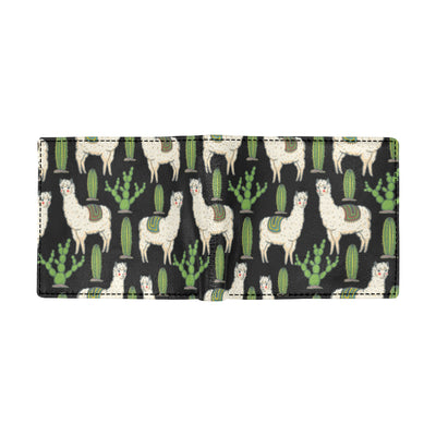 Llama Cactus Pattern Print Design 011 Men's ID Card Wallet