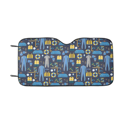 Scuba Equipment Print Design LKS305 Car front Windshield Sun Shade