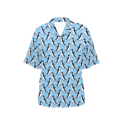 Penguin Dance Pattern Women's Hawaiian Shirt