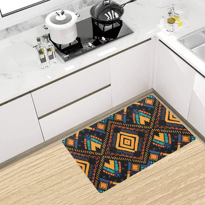 Kente Pattern Print Design 05 Kitchen Mat