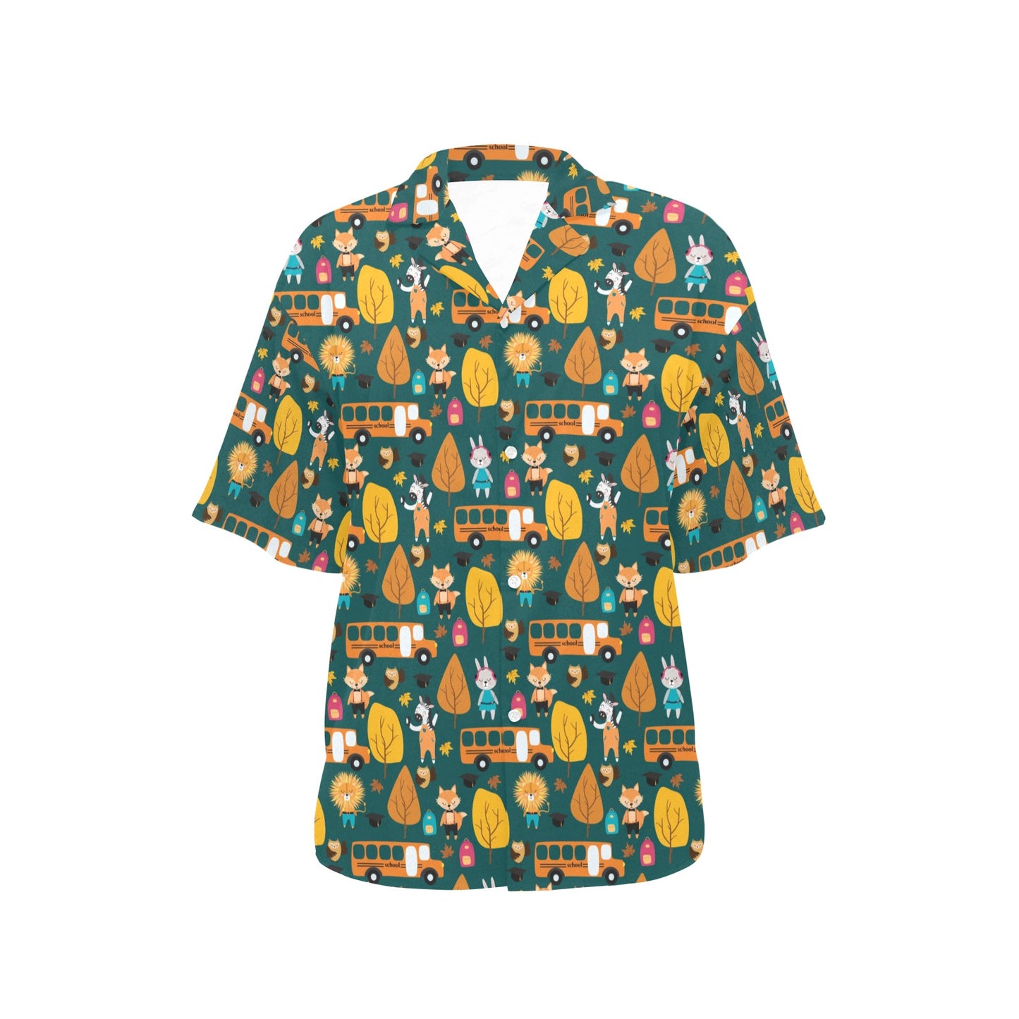 School Bus Print Design LKS309 Women's Hawaiian Shirt