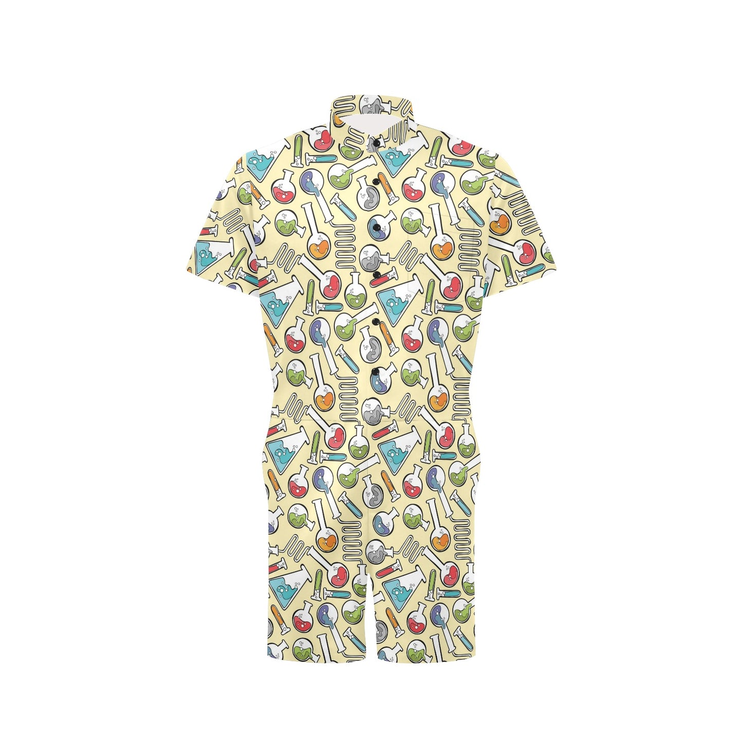 Chemical Pattern Print Design 04 Men's Romper