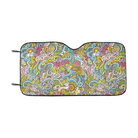 Hippie Print Design LKS301 Car front Windshield Sun Shade