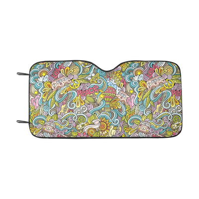 Hippie Print Design LKS301 Car front Windshield Sun Shade