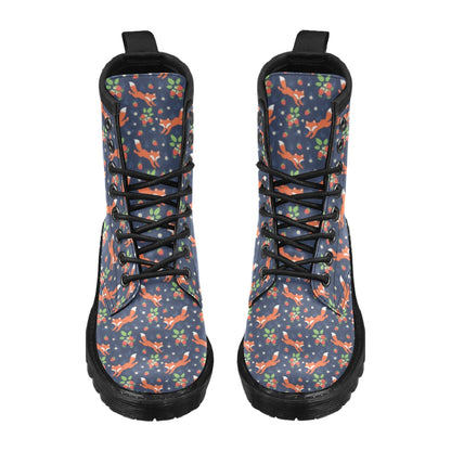 Fox Strawberry Print Pattern Women's Boots
