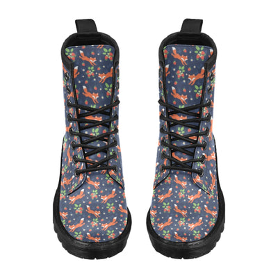 Fox Strawberry Print Pattern Women's Boots