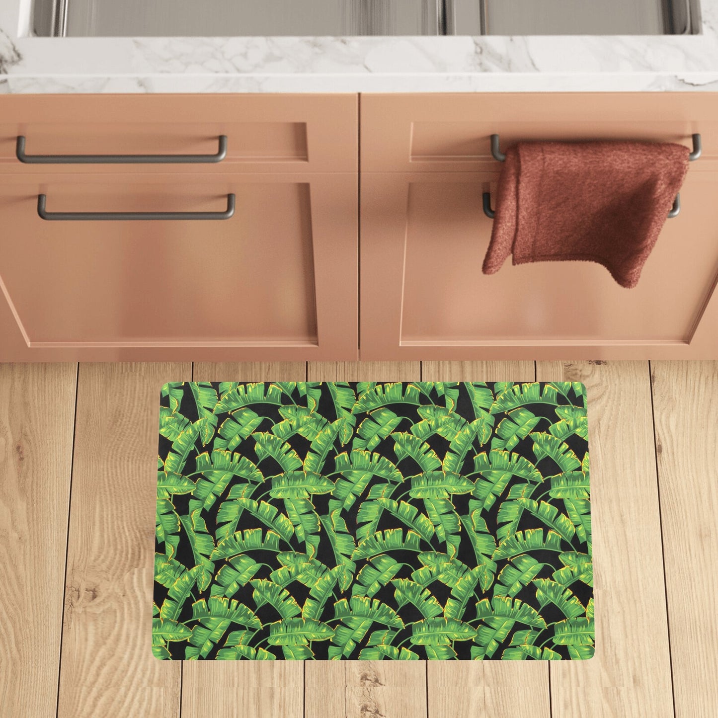 Banana Leaf Pattern Print Design 03 Kitchen Mat