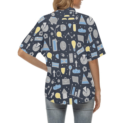 Accounting Financial Pattern Print Design 04 Women's Hawaiian Shirt